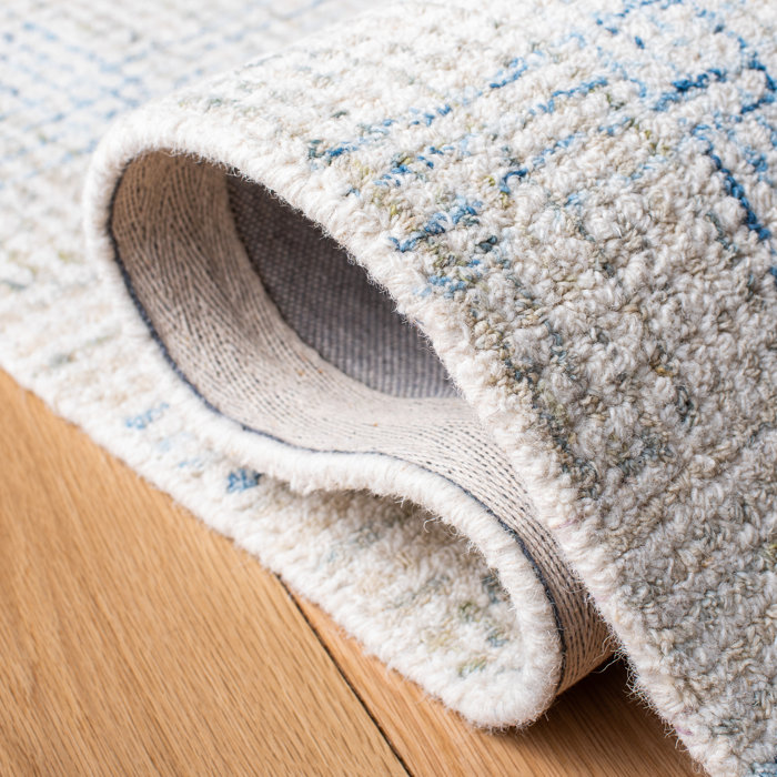 17 Stories Terkel Handmade Ivory/Blue/Brown Rug & Reviews Wayfair